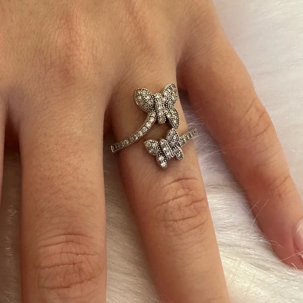 Elegant 925 sterling Silver Butterfly Ring